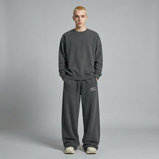 Matrix Dropout - Snow Washed Raw Edge Sweatpants