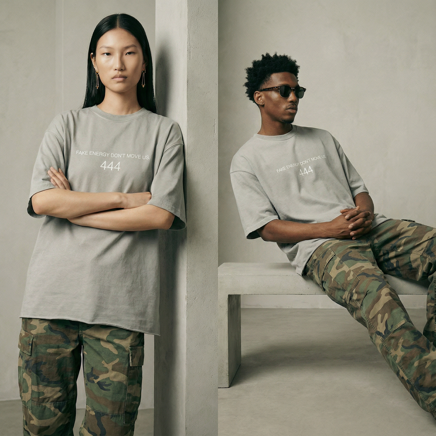 Fake Energy Don't Move Us Faded Raw Hem Tee