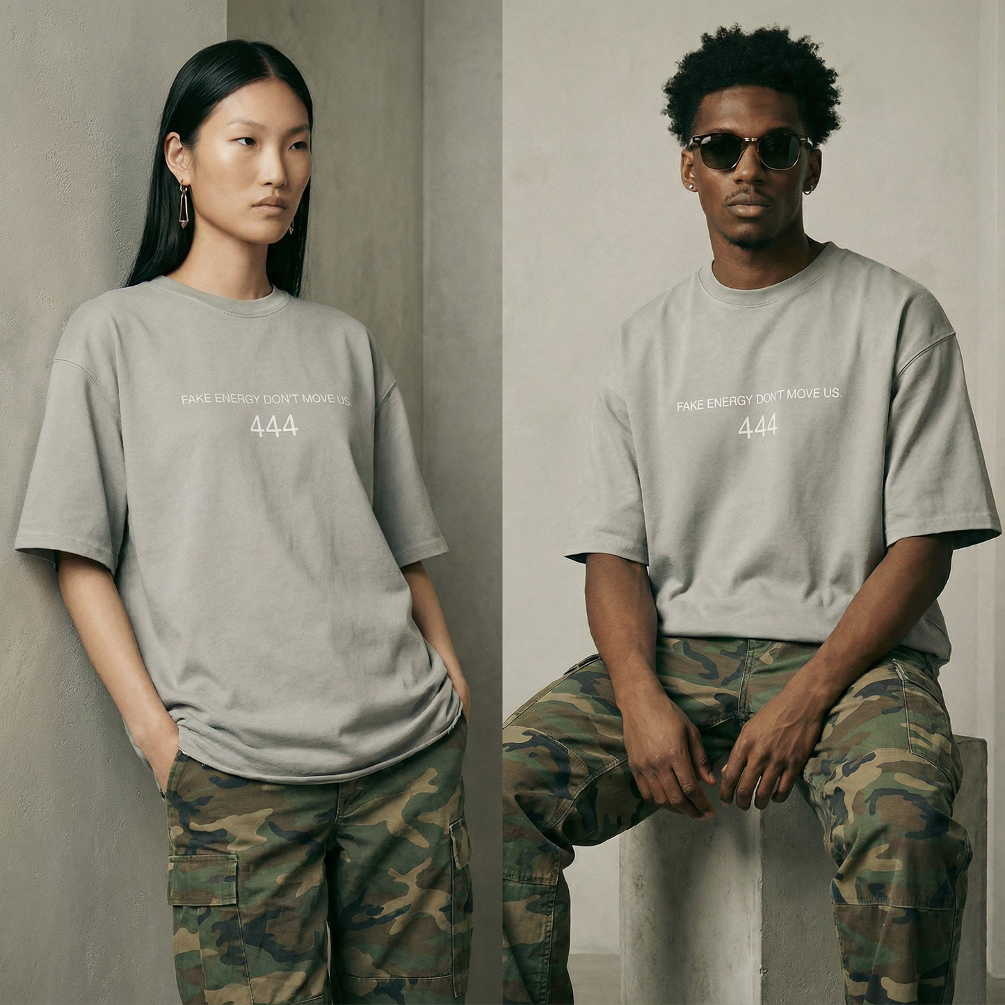 Fake Energy Don't Move Us Faded Raw Hem Tee