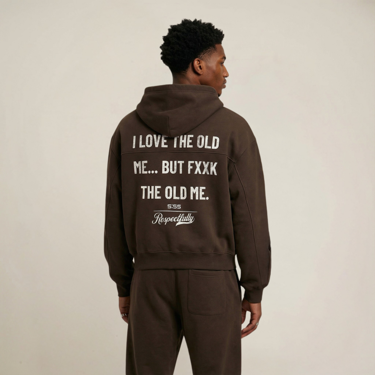 I Love The Old Me Boxy Zip Fleece Hoodie