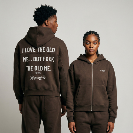 I Love The Old Me Boxy Zip Fleece Hoodie