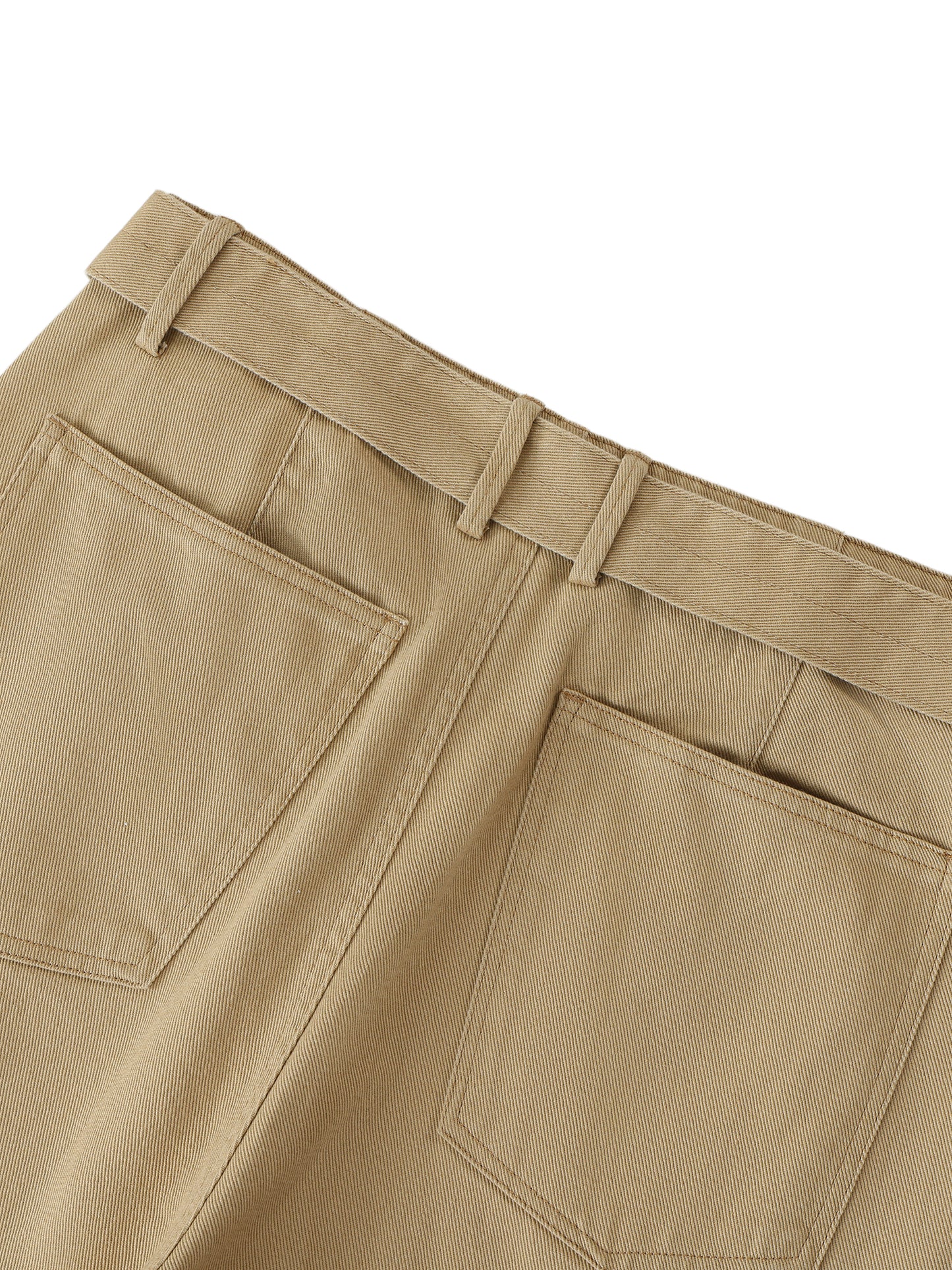 Matrix Dropout Belted Barrel-leg Chino Pants