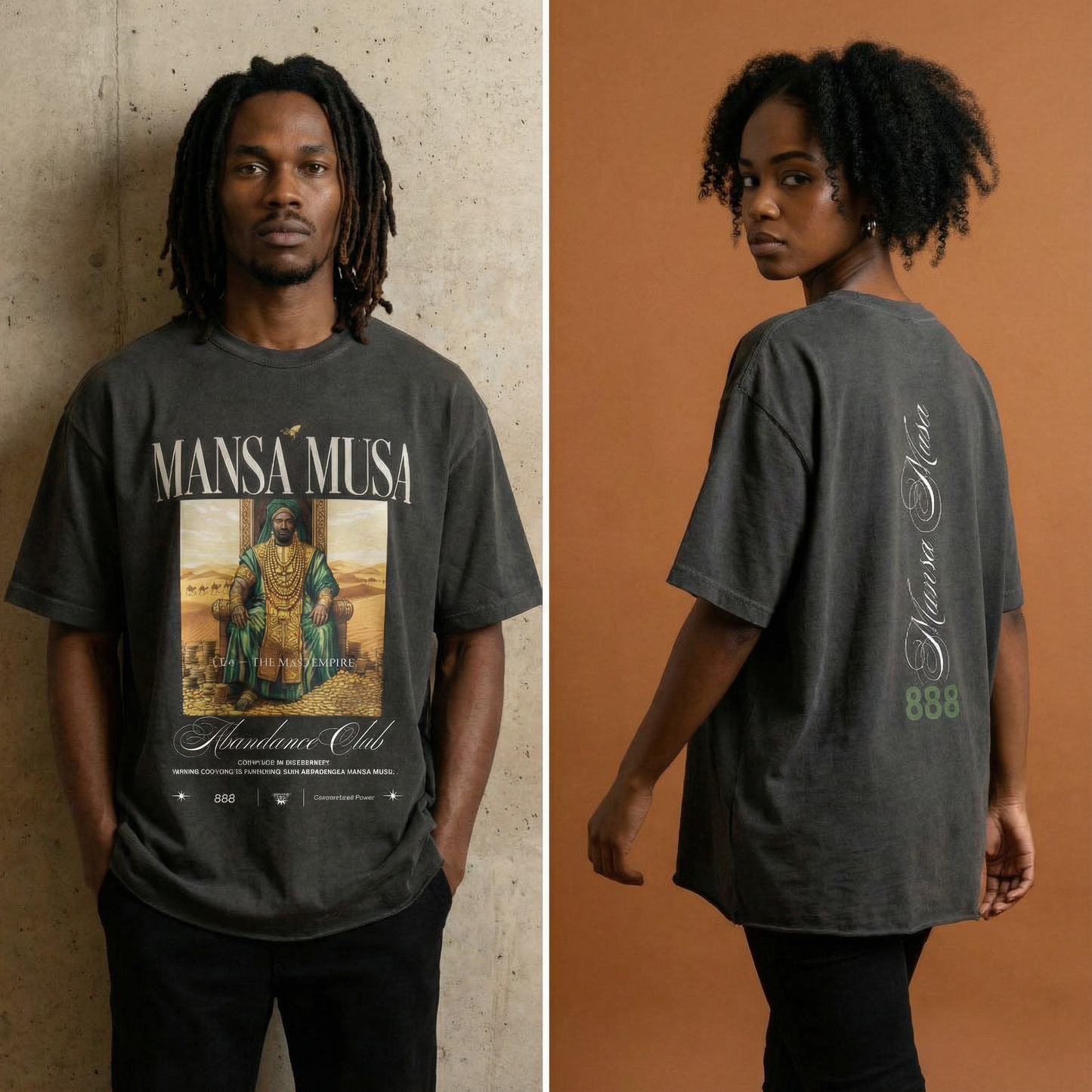 Mansa Musa Vintage Raw Hem Oversized Tee