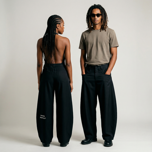 Matrix Dropout Essential Barrel-leg Dress Pants