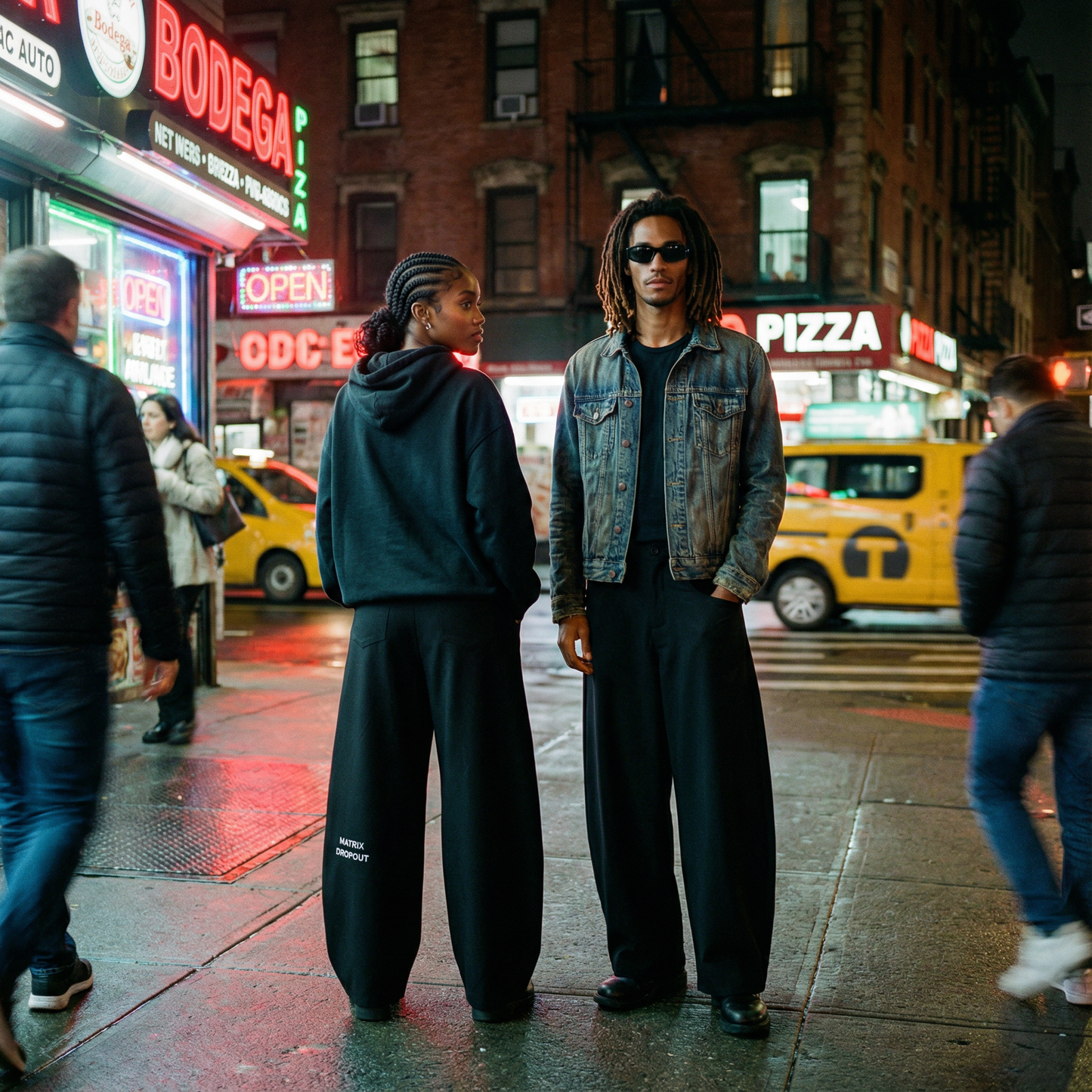 Matrix Dropout Essential Barrel-leg Dress Pants