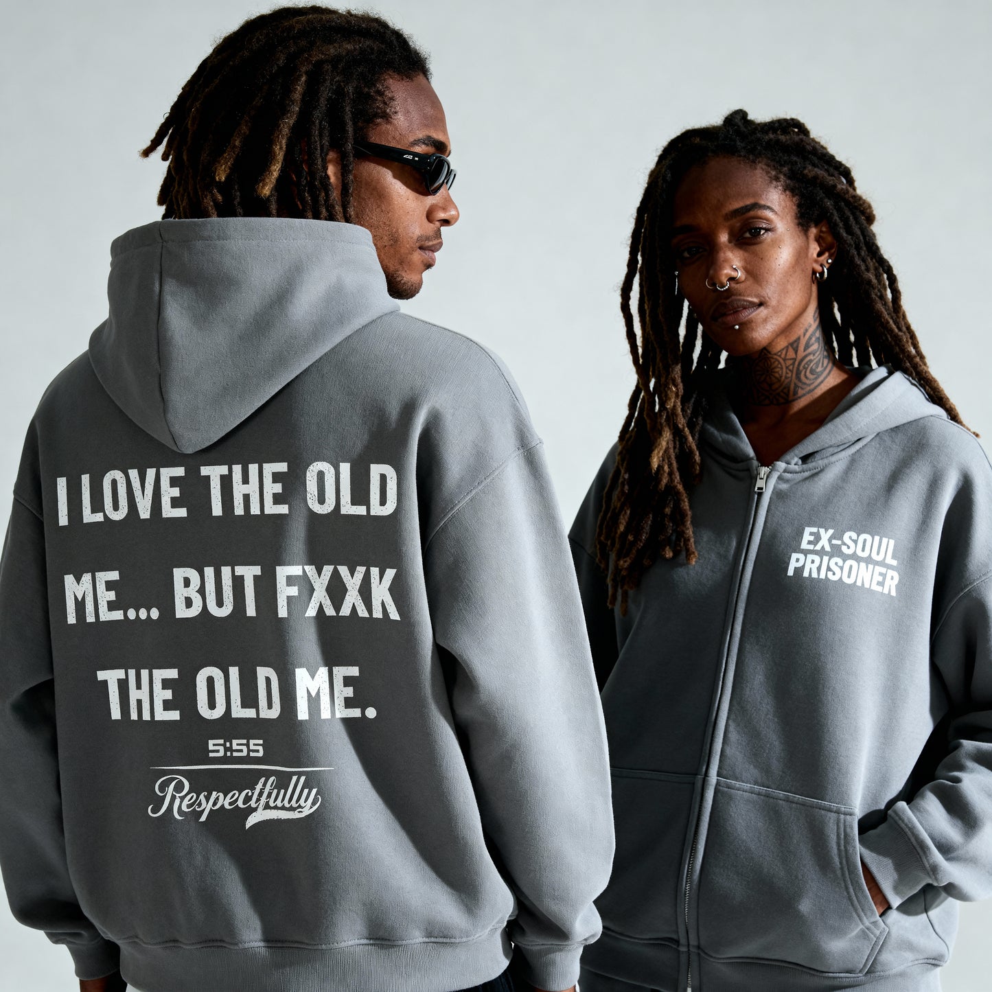 Ex-Soul Prisoner Double-Zip Cropped Hoodie