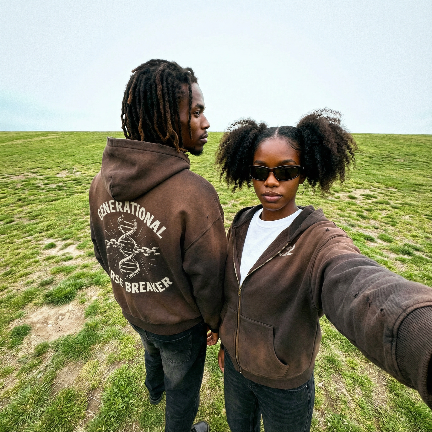 Curse Breaker Sun-Faded Distressed Zip-Up Hoodie