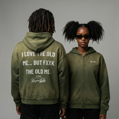 I Love The Old Me Sun-Faded Zip Hoodie