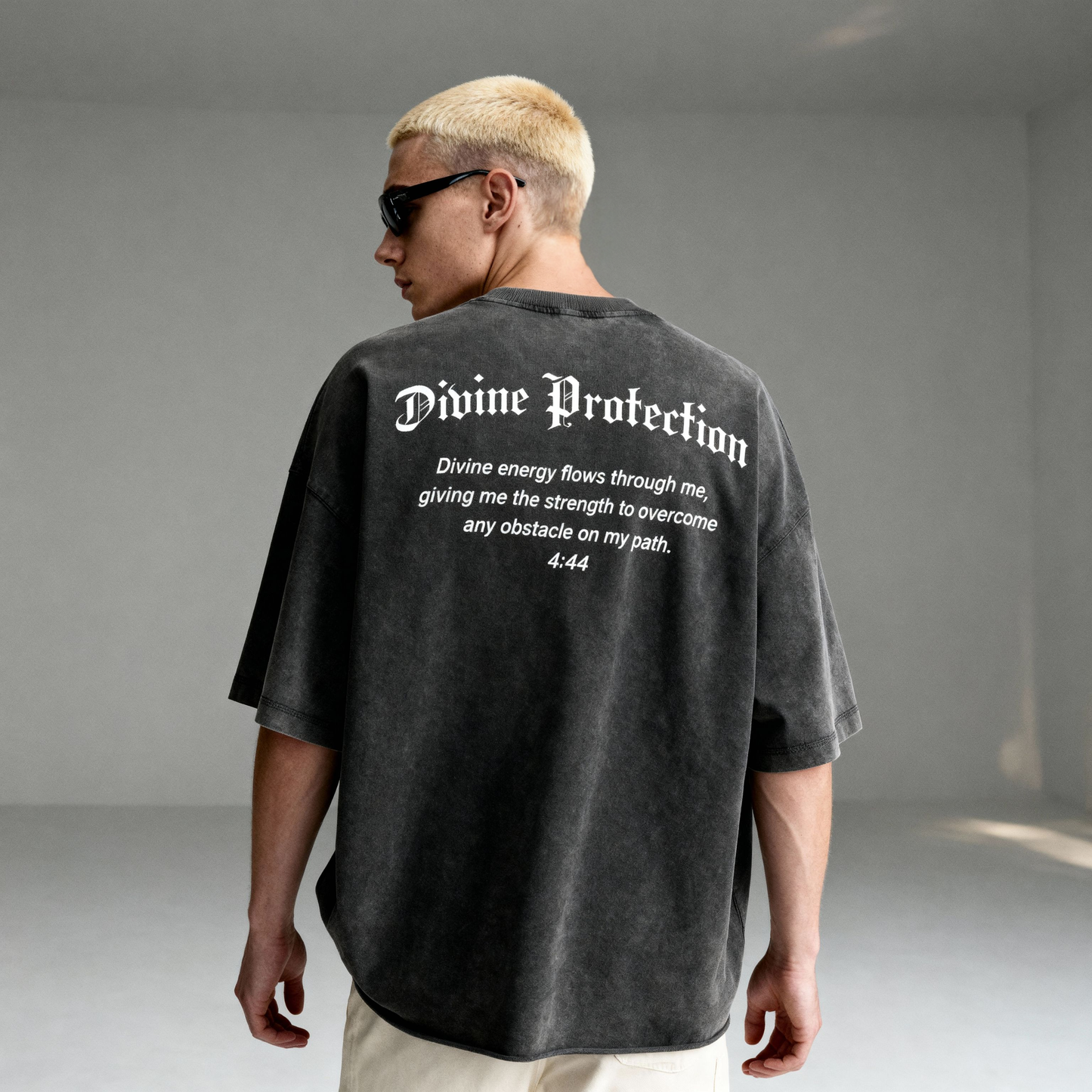 Divine Protection Raw Hem Washed Tee