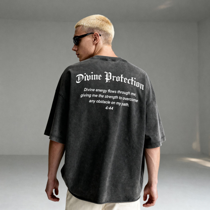 Divine Protection Raw Hem Washed Tee