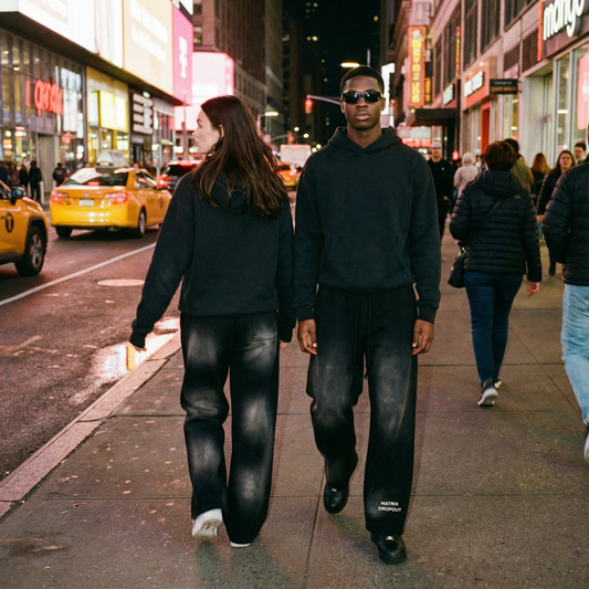 Matrix Dropout Sunfade Loose Fit Cotton Sweatpants