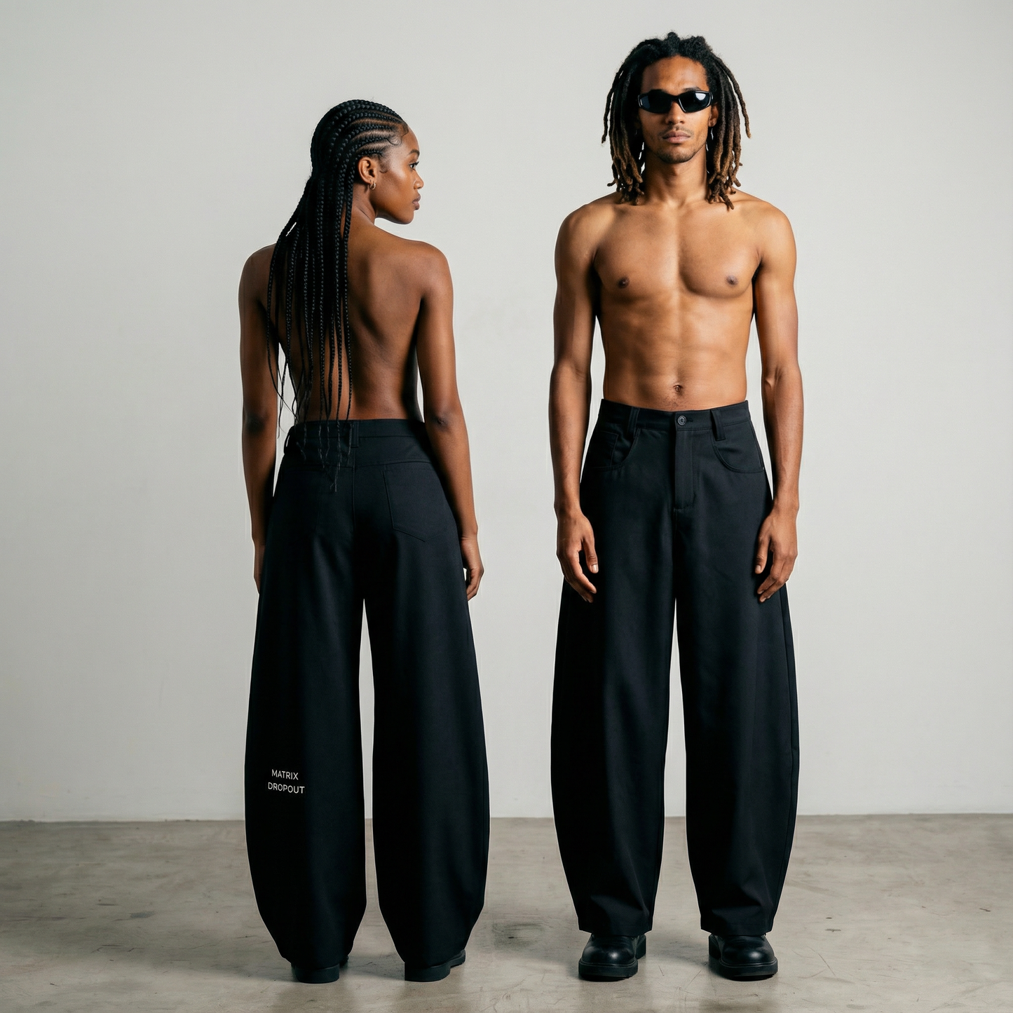 Matrix Dropout Essential Barrel-leg Dress Pants